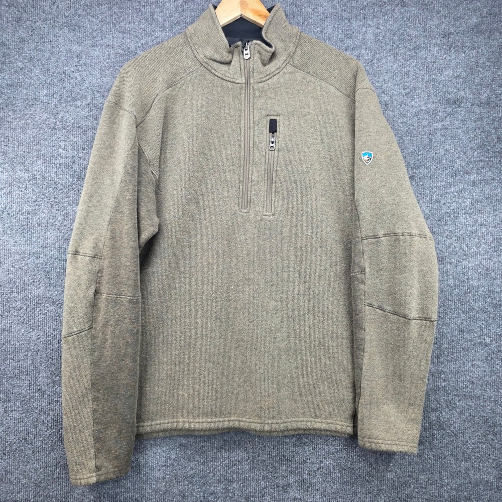 Kuhl Interceptr Quarter Zip Fleece Sweater Mens XXL Olive Green Brown